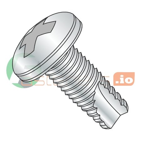 Thread Cutting Screw, #8-32 X 1-1/2 In, Zinc Plated Steel Pan Head Phillips Drive, 3000 PK